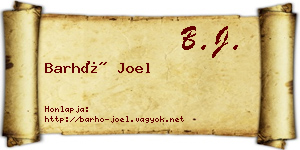 Barhó Joel névjegykártya